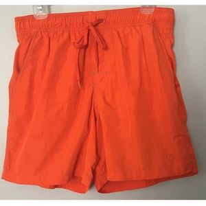 Calvin Klein CK Mens Small Swim Trunks Orange logo